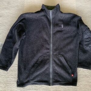 Lego Fleece Zip-up Jacket, size L/XL.  Charcoal grey, red and green details